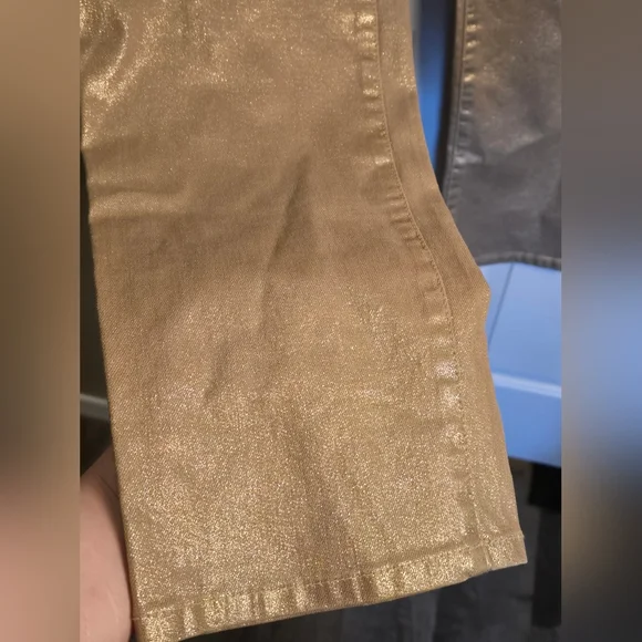 Chico's Platnum Label Gold Shimmer Jeans - Picture 7 of 12